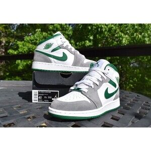 Nike Air Jordan 1 Mid 'Grey Pine Green' 2022  DC7248-103  Youth Size 4.5